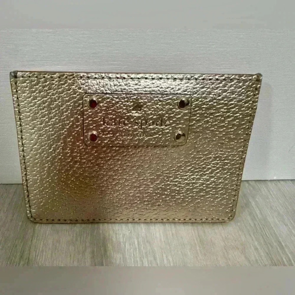 Kate Spade Rose Gold Metallic Card Holder Wallet - Picture 2 of 5
